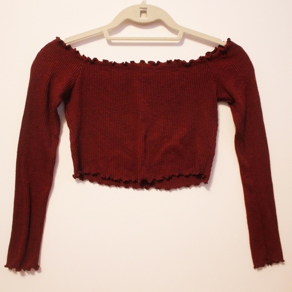 Maroon strapless crop top - Picture 1 of 1